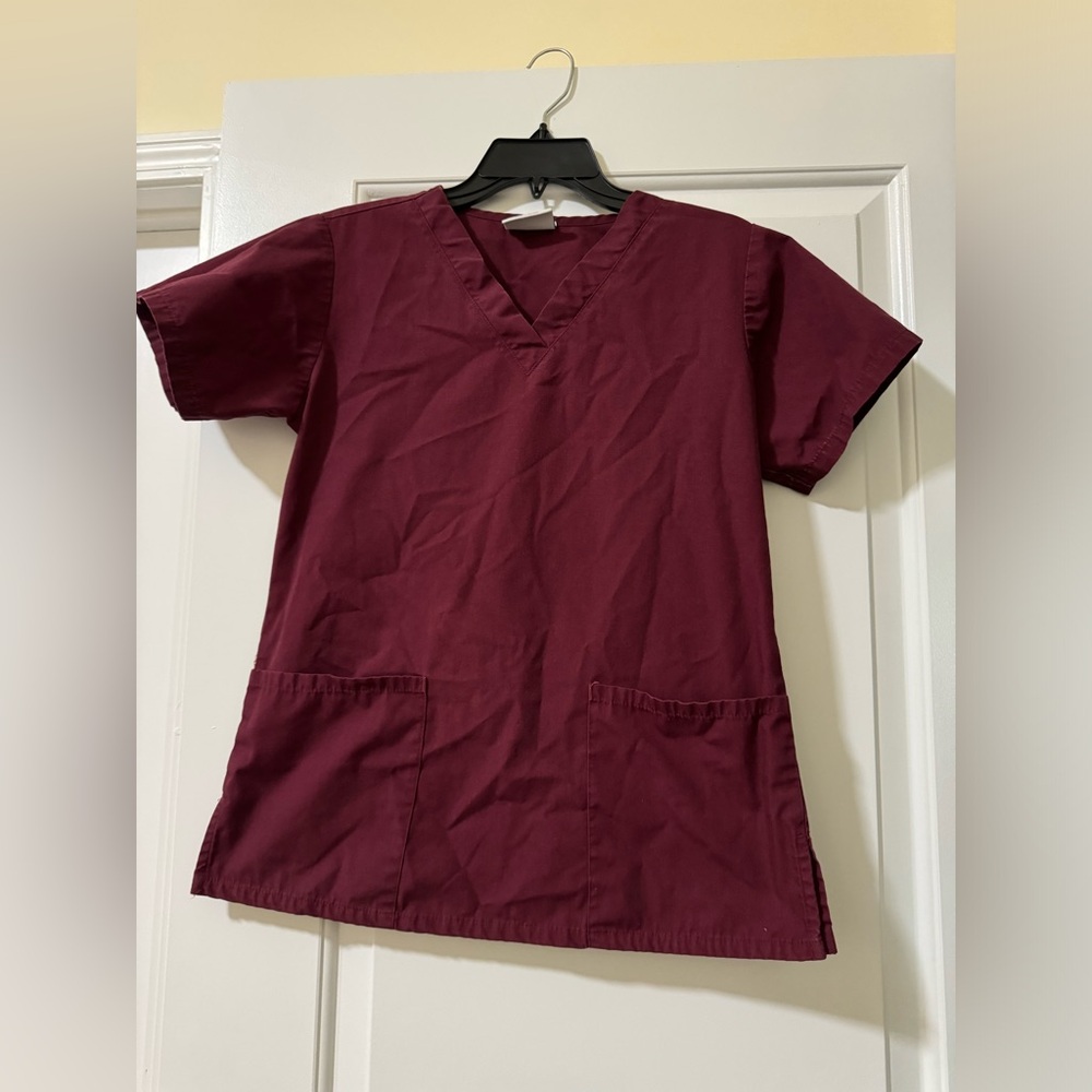 Burgundy scrubs (top & bottom)